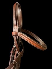 Fancy Stitch Integrated Crownpiece Brown Leather Show Bridle Hunter Jumper Event