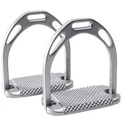 Jin Stirrups Lightweight Aluminum Horse Riding Safety Stirrups 4.75» Silver