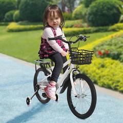 18 Inch Wheels Kids Bike W/Training Wheels Basket Toddler Bike for 6-8 Years Old