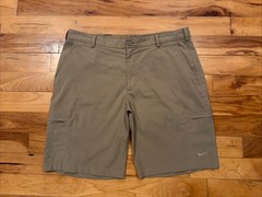 Nike Golf Dri-Fit Brown Tan Cargo Stretch Active Flat Casual Shorts Mens 36 x 10