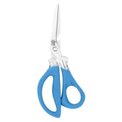 Cuda Marine Shears Fish Scaler Tool, Serrated and Smooth Blades, 8″, Blue