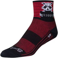 SockGuy Classic Busted Socks – 3 inch, Black/Red Stripe, Large/X-Large