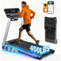 Foldable Treadmill with Incline Heavy Duty Treadmill 450 lb Capacity for Home US