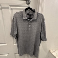 Nike Golf Dri-FIT Men’s L Gray/White Check Short Sleeve Polyester Golf Polo