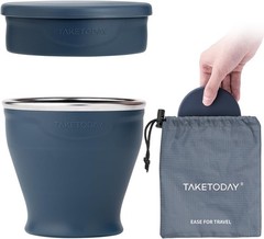 8oz BPA Free Silicone Collapsible Travel Cup Navy