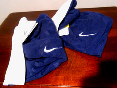 2 TWO Nike DRI-FIT 100% Polyester Cooling Towels ~ Navy & White OSFA Chem Free