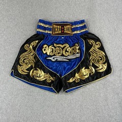 Muay Thai Shorts Thai Boxing Adult Large Import Thailand Kick Boxing MMA Blue