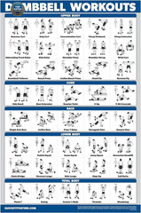 Dumbbell Workout Exercise Poster Home Gym Chart – LAMINATED, 18″ X 24″