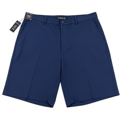 NEW Roundtree & Yorke Performance Flat Front Classic Fit Shorts Navy Blue 52″