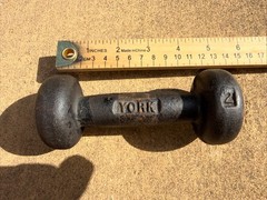 Vintage YORK 2 Pound Roundhead Dumbbell
