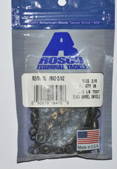 rosco terminal tackle black barrel swivels size 2/0 225 lb test 36 per pack