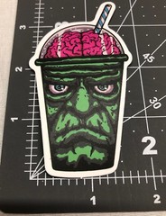 Zombie Brains Smoothie Drink Skateboard Laptop Guitar Decal Sticker B3G