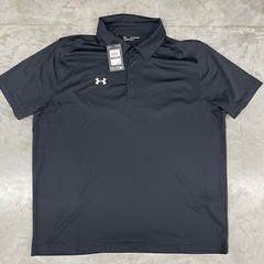 NWT Under Armour 1370399 001 Men’s Large Black UA Team Tech Loose Fit Polo 2XL
