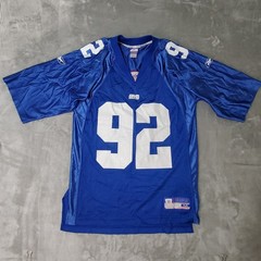 Reebok Michael Strahan New York Giants Jersey 92 Mens Medium Blue NFL Equipment