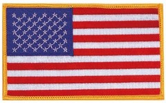 Jumbo US Flag Patch 3×5″ Gold Border Embroidered Iron On American USA Large Big