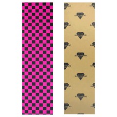 Black Diamond Skateboard Grip Tape Sheet Pink Checkers 9″ x 33″ Griptape