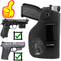 Tactical Pistol Concealed Carry IWB/OWB Gun Holster for Guns with Laser or Light