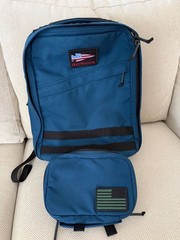 RARE GORUCK Echo 16L Backpack Navy Blue & Black + Field Pocket, Both USA Made!