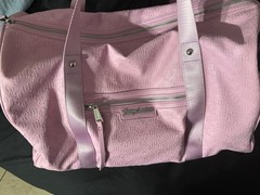 Juicy Couture Pink Large Duffle Gym Bag Zip Closure Logo Accent 25L