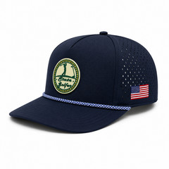 State Golfer Golf Cap Navy PVC Rope Hat USA Flag Snapback Lightweight Breathable