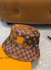 New Fashion Logo&Flowers Print Light Brown Bucket Hat