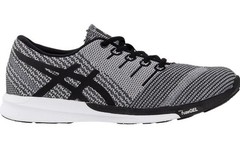 ASICS FuzeX Knit Men’s Size 8.5 Running Shoes Black Gray White Mesh Brand New
