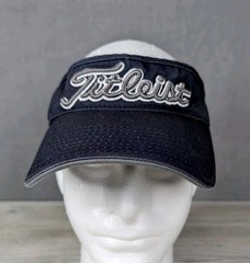 Titleist Pro V1 Golf Visor Navy White Adjustable Cotton Embroidered Logo Hat
