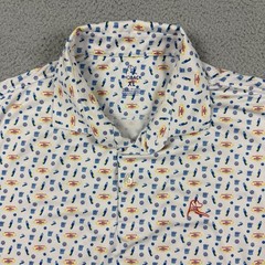 Rhoback Polo Shirt Men’s XL White Las Vegas All Over Print Golf