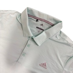 ADIDAS Golf Polo Shirt Mens L Mint Green Performance Stretch Logo Short Sleeve