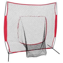 7x7Ft Bow Frame Baseball Softball Teeball Practice Batting Training Net W Bag