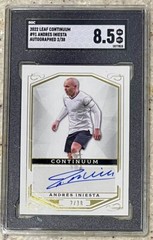 🇪🇸Andres Iniesta Signed/Auto 2022 Leaf Continuum /38 #9 SGC 8.5 Spain