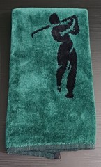 New Golf Towel SIR CHRISTOPHER HATTON Clip on Forest Green/Black MADE IN BELGIUM