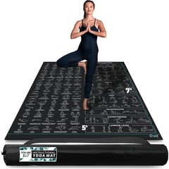 Grand Basics Extra-Large 7 X 5 Instructional Yoga Mat Poses Printed On It – 3X