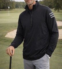 TravisMathew Quarter Zip Pullover Mens XL Black Excellent Performance Golf Layer