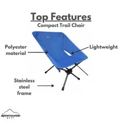 Compact Folding Portable Trail Chair Alpine Mountain Camp Hike Backpack