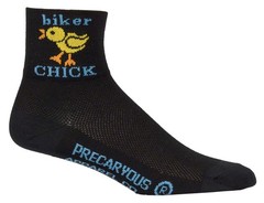 SockGuy Classic Biker Chick Socks – 3 inch, Black, Women’s, Small/Medium
