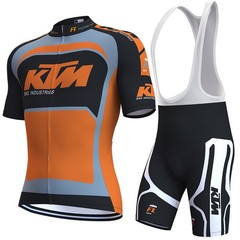 Mens Cycling Jersey Set Bib Shorts Team Short Sleeve Bike Shirt MTB Quick Dry