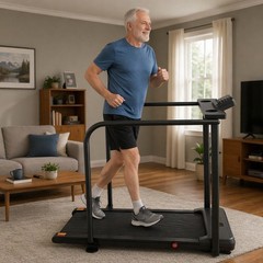 Walking Treadmill for Seniors with Extended Handrails & Remote Control 300 LBS