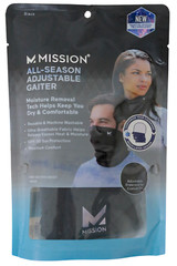 Mission All Season Adjustable Reusable Gaiter Black – Machine Washable, UPF 50