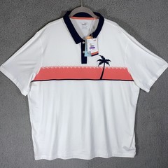 Puma Golf Men’s Sz XXL Cloudspun Hana Golf Polo – Bright White / Red