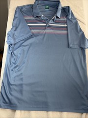 Pro Tour Cool Play polo xl blue Top Stripes Old School Breathable Vintage Dad