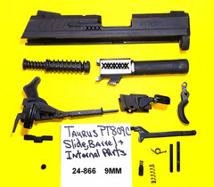 TAURUS PT 809C IN 9 MM BLUED STEEL REPAIR PARTS SLIDE BARREL TRIGGER # 24-866