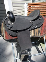 16 » Black Abetta Endurance Western Trail saddle QH BARS neoprene botom