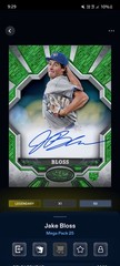 Topps Bunt Mega Pack ’25 Jake Bloss Tier One Green Legendary DIGITAL