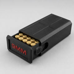 9mm Ammo Storage Box – 50 Round 9mm Luger Case with Sliding Lid & Dual Latches