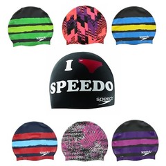 Speedo Swim Cap Adult Unisex Silicone Competition Multi Printed Designs