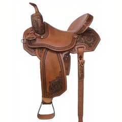 Western Barrel Racing Horse Saddle Premium Leather with tack set 10» to 18′ in
