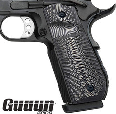 1911 Grips G10, Full Size Government Grips, Bobtail round Butt Cut, OPS Sunburst