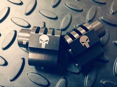 1911 COMMANDER Compensator Punisher Skull Engraved 45acp Stainless Steel Black