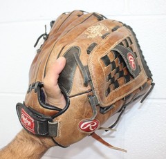RAWLINGS Premium Series 14″ Baseball Softball RH Glove PREM14 Tan Black Leather